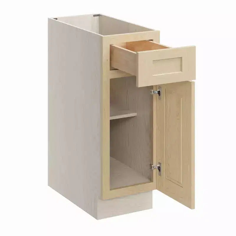Mobile base da cucina 30,5 cm L x 87,6 cm H x 61 cm P con 1 cassetto a chiusura ammortizzata, struttura in compensato, frontale completamente a scomparsa