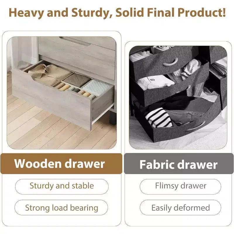Comò a 6 cassetti per camera da letto, Comò largo 120 cm, Cassettiera verticale indipendente con ripiani, Armadio contenitore in legno per soggiorno, corridoio