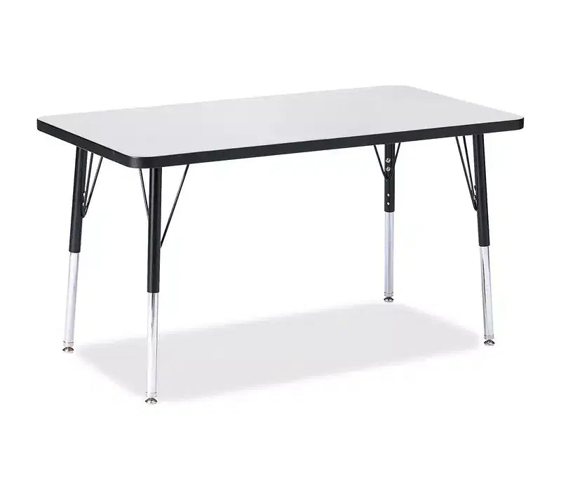 Jonti-Craft Berries Adult Height Color Edge Rectangle Table (24 x 36) in Black