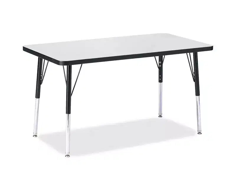 Tavolo rettangolare (60 x 90 cm) altezza adulto con bordo colorato nero