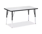 Tavolo rettangolare (60 x 90 cm) altezza adulto con bordo colorato nero