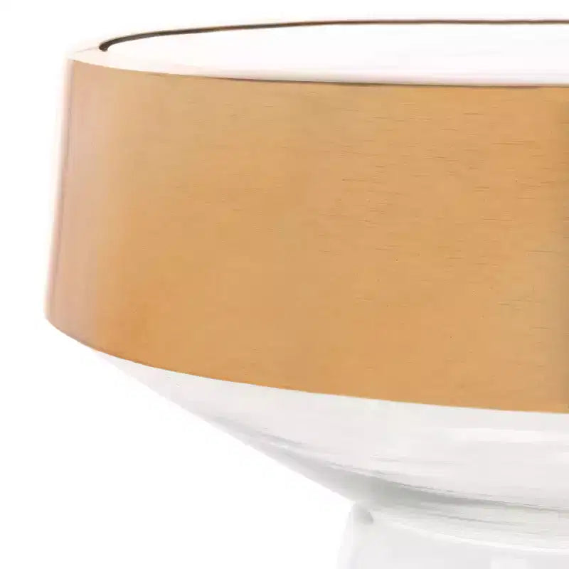 Tavolino Rotondo d'Appoggio - Oro/Trasparente