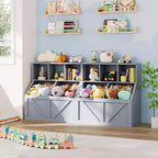 Scaffale per libri e giocattoli per bambini, Organizer porta giocattoli per bambini, Mobiletto con scaffale e porta giocattoli per bambini per sala giochi, camera da letto, cameretta