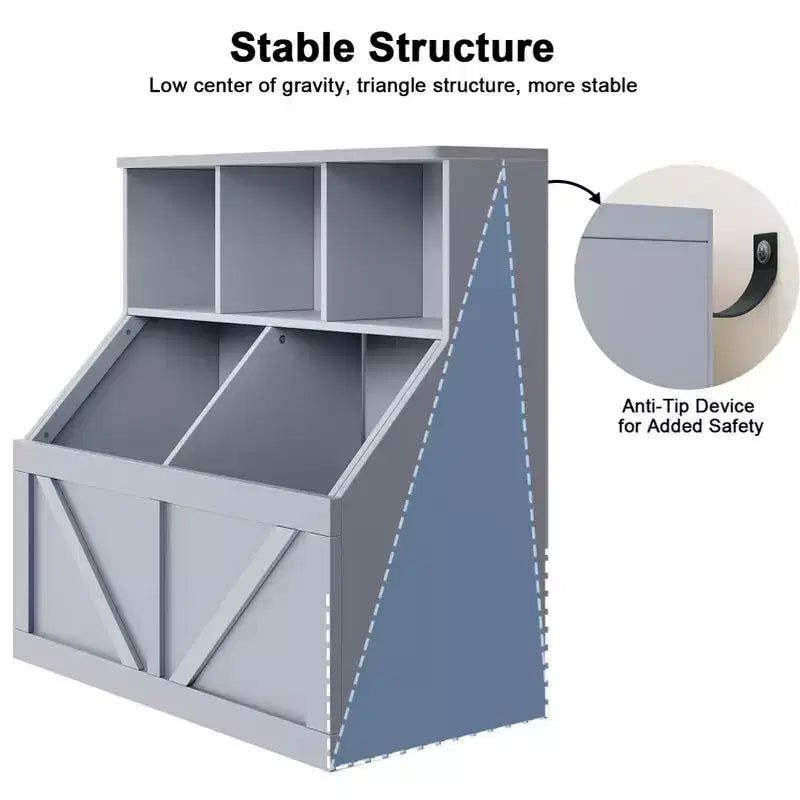 Scaffale per libri e giocattoli per bambini, Organizer porta giocattoli per bambini, Mobiletto con scaffale e porta giocattoli per bambini per sala giochi, camera da letto, cameretta
