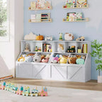 Scaffale per libri e giocattoli per bambini, Organizer porta giocattoli per bambini, Mobiletto con scaffale e porta giocattoli per bambini per sala giochi, camera da letto, cameretta
