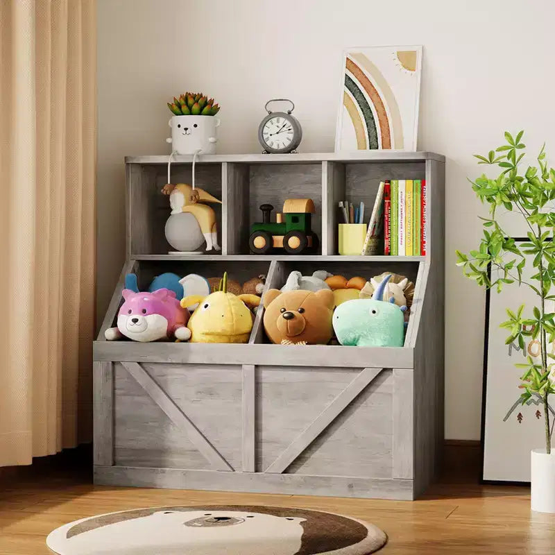 Scaffale per libri e giocattoli per bambini, Organizer porta giocattoli per bambini, Mobiletto con scaffale e porta giocattoli per bambini per sala giochi, camera da letto, cameretta
