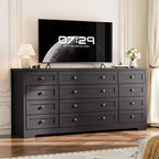 Cassettiera a 12 cassetti per camera da letto, Comò moderno in legno con piano ampio per TV da 65 pollici, Mobile contenitore in stile rustico per soggiorno e corridoio