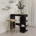 Tavolo da Bar Salvaspazio Compatto con Scaffali - 100x50x101.5 cm - Design Moderno in Nero