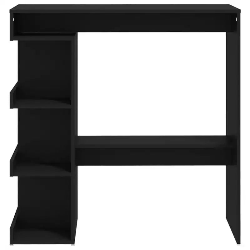 Tavolo da Bar Salvaspazio Compatto con Scaffali - 100x50x101.5 cm - Design Moderno in Nero